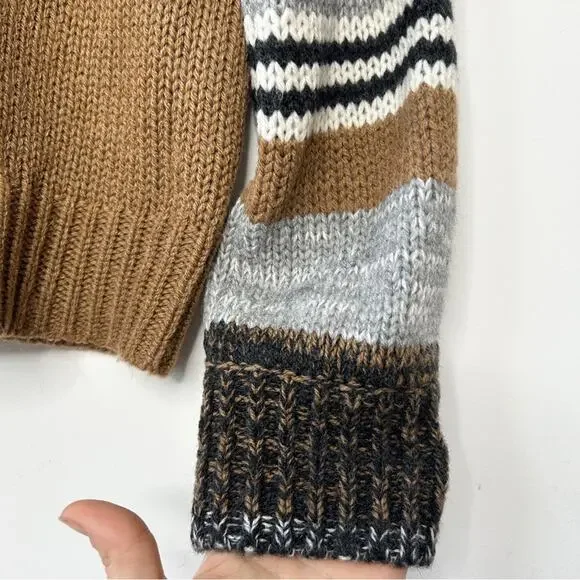 360 SWEATER Womens Size Small Merino Wool Alpaca Twee Chunky Earthy Cozy Winter